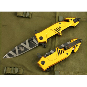 OEM EXTREMA RATIO MF3 GOLDEN FOLDING BLADE KNIFE  CAMPING KNIFE UDTEK00153